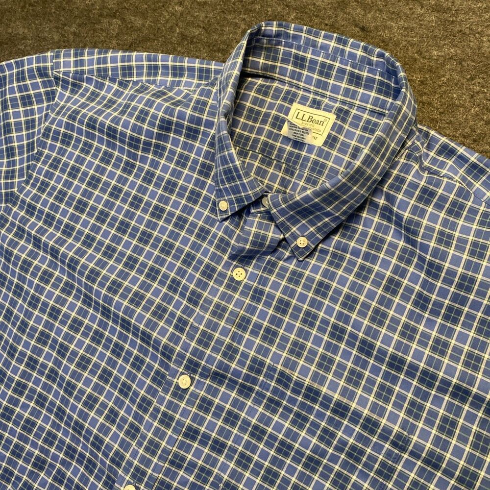 L.L.Bean Traditional Fit Short Sleeve Button Down Shirt Men's size XXL Regular